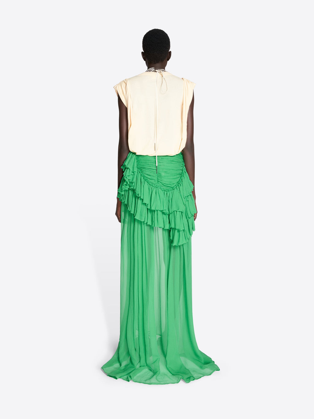 Ruffled Silk Skirt