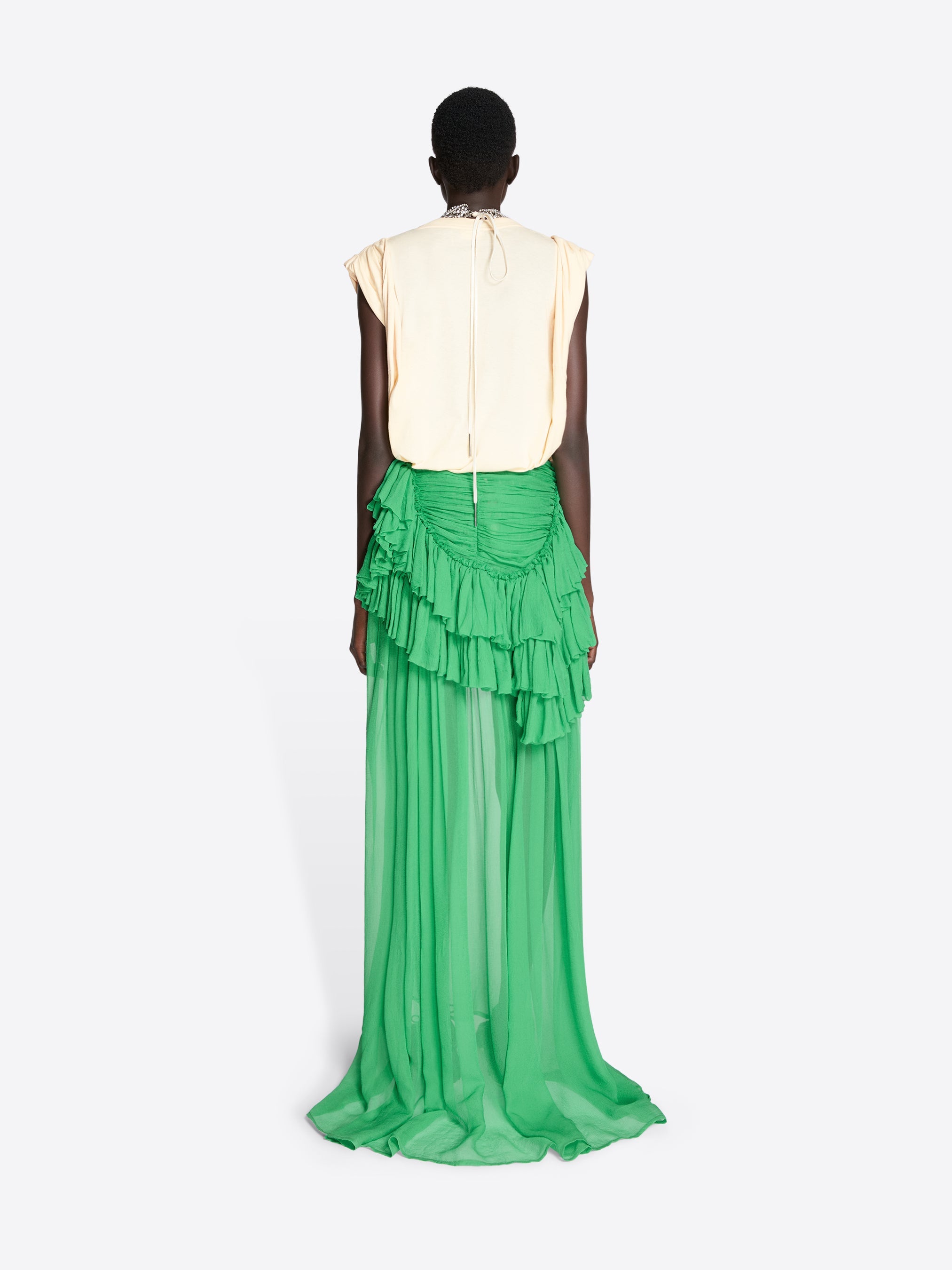 Ruffled Silk Skirt