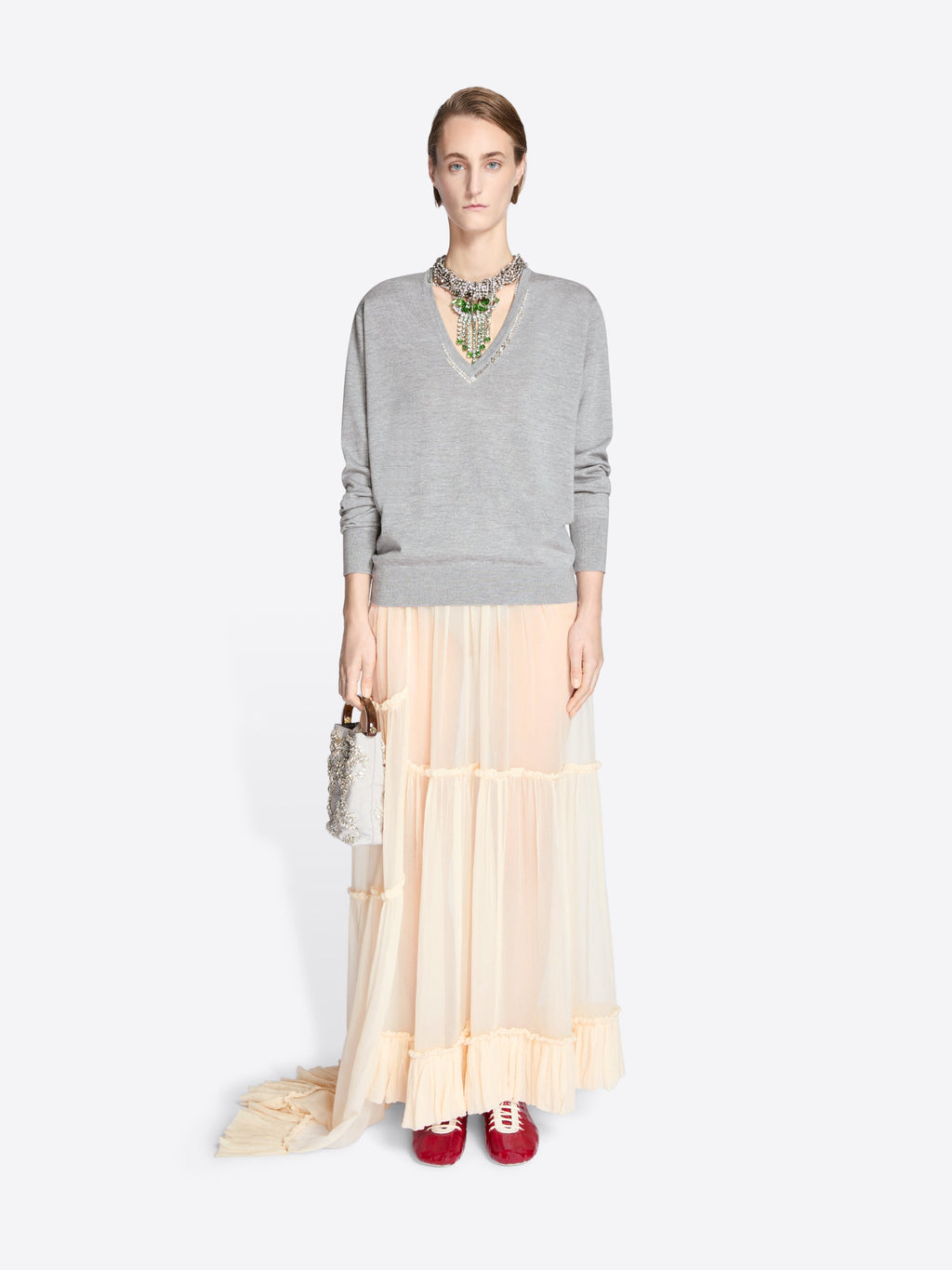 Ruffled Silk Skirt