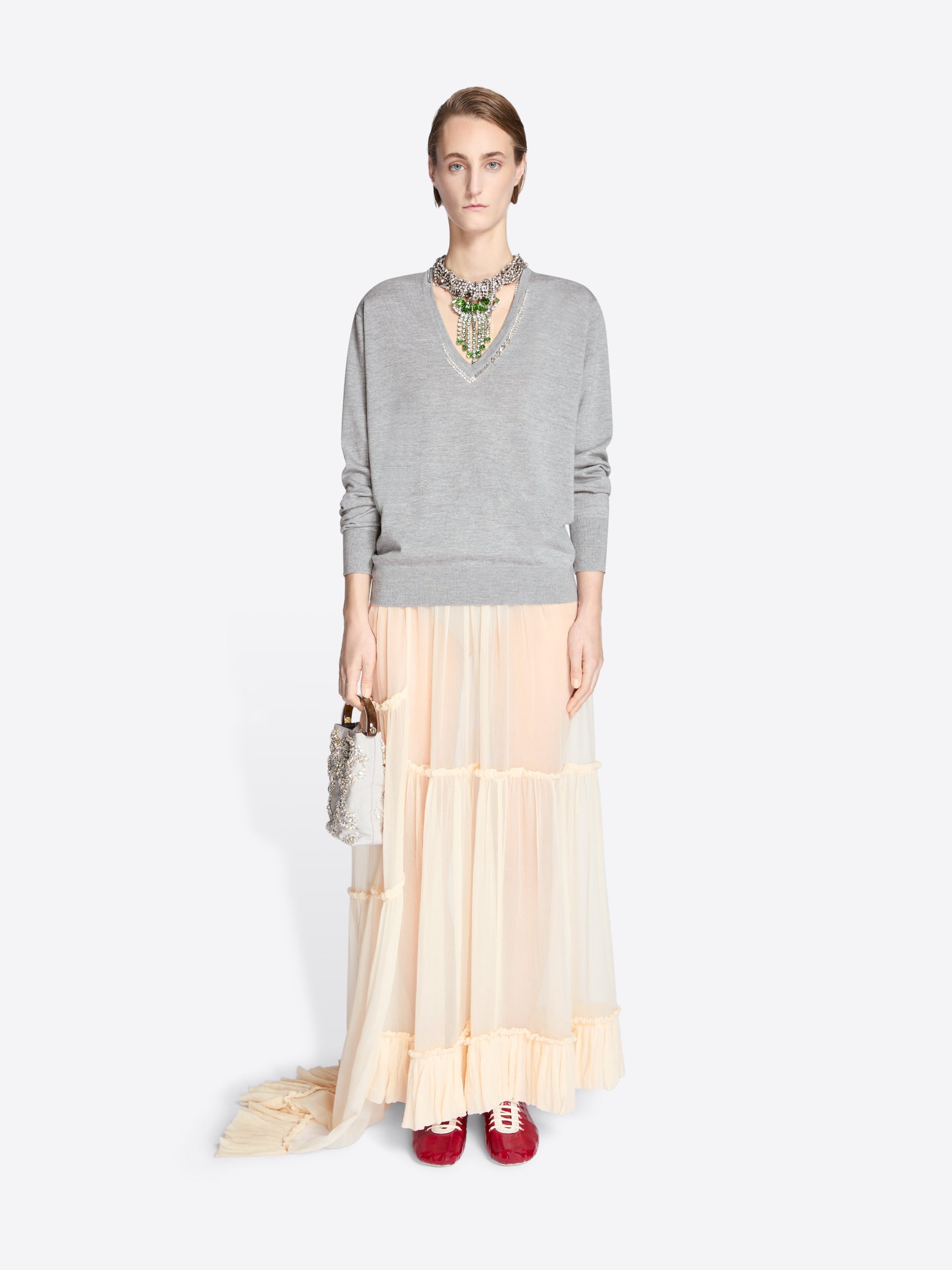 Ruffled Silk Skirt