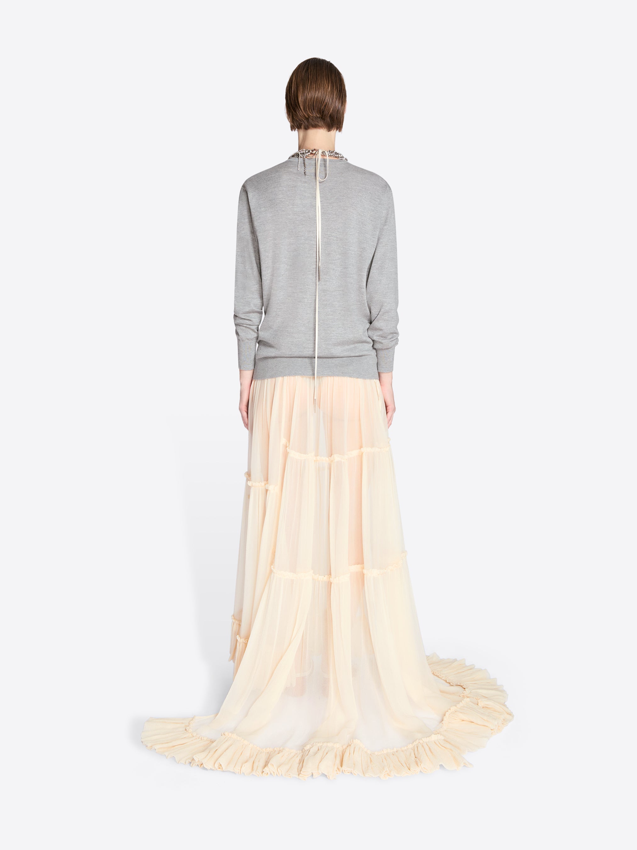 Ruffled Silk Skirt