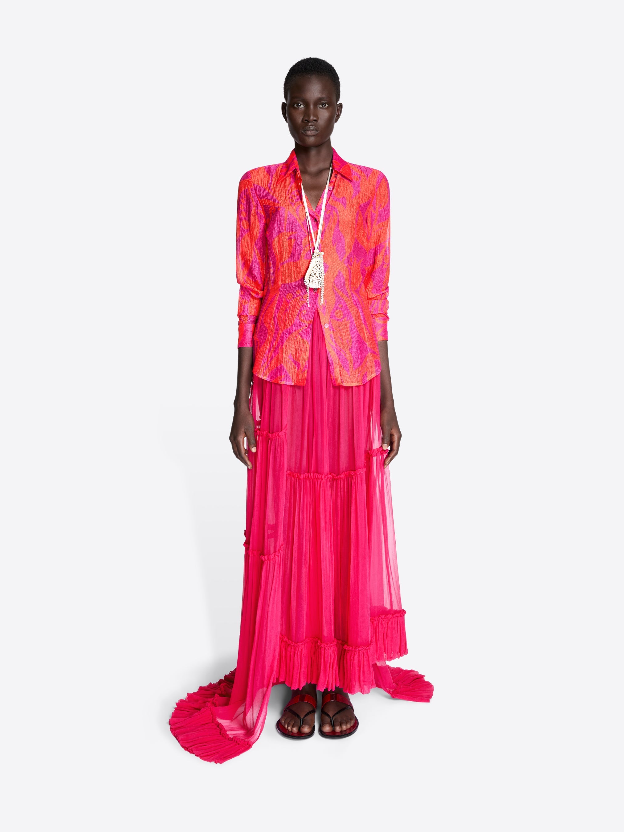 Ruffled Silk Skirt