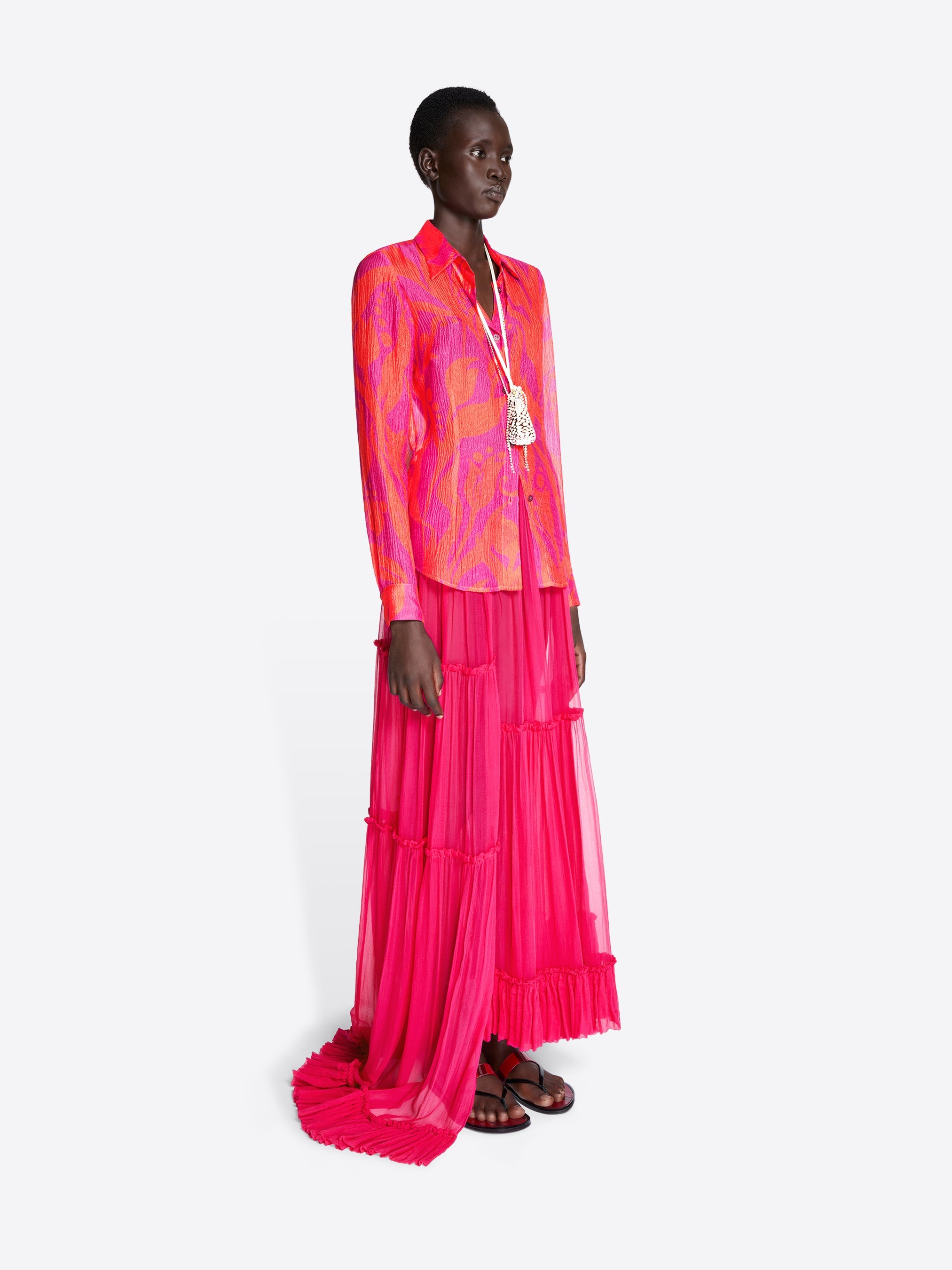 Ruffled Silk Skirt