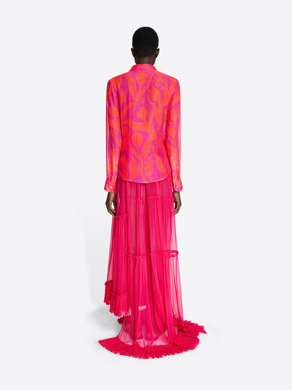 Ruffled Silk Skirt