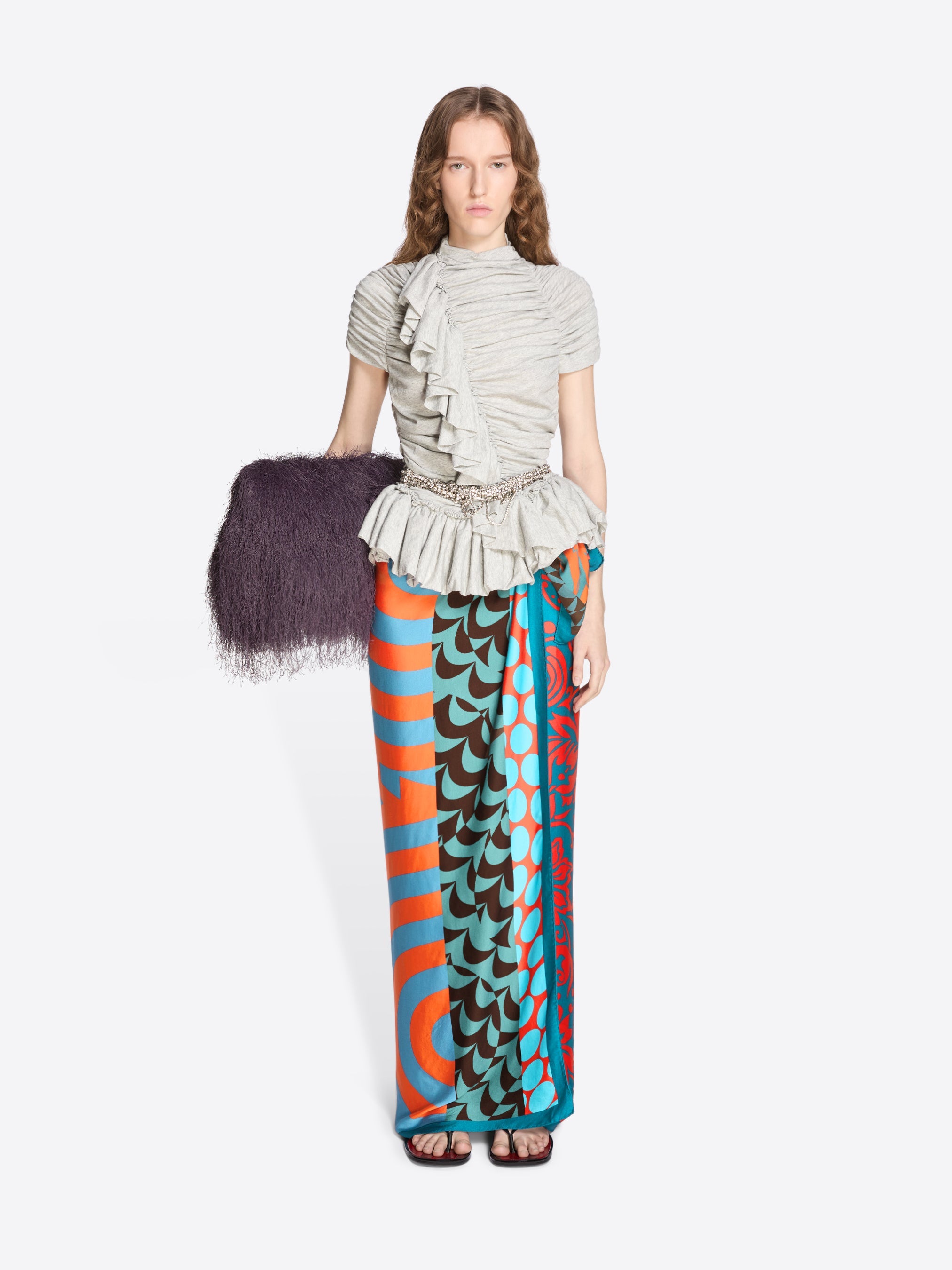 Ruffled Shoulder Bag