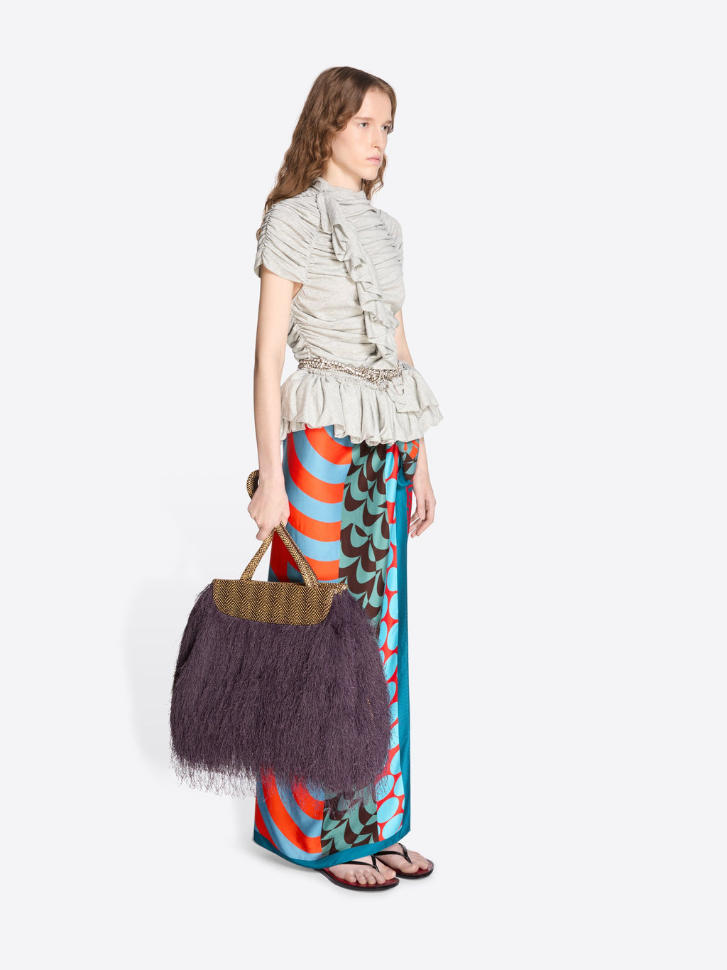 Ruffled Shoulder Bag